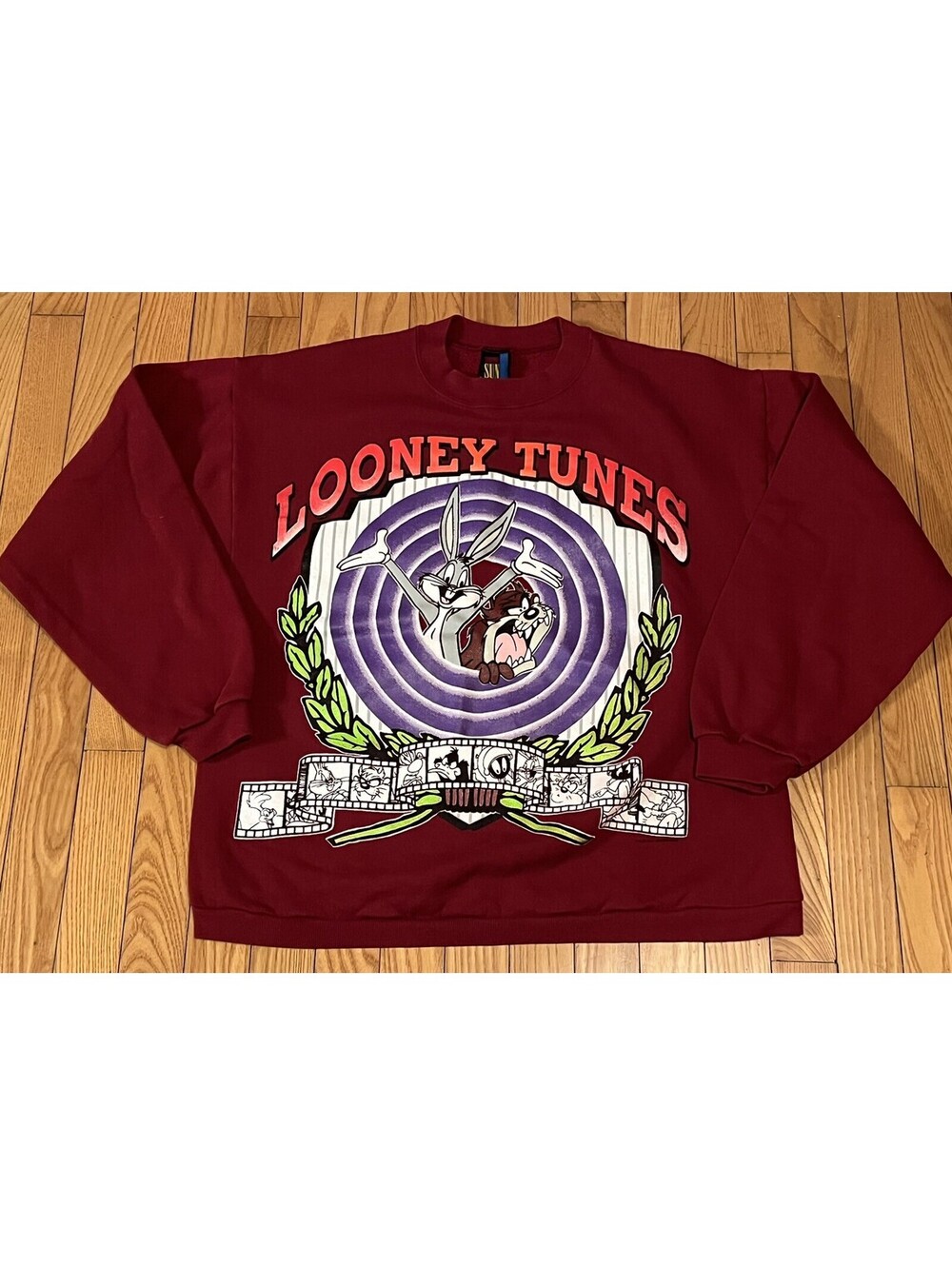 Vintage Looney Tunes Bugs Bunny Tasmanian Devil Film Sweatshirt Crewneck Size L